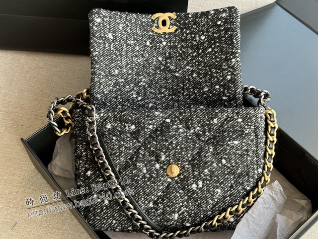 Chanel專櫃2022年新色秋冬款絨布系列19bag鏈條女包 AS1161# 香奈兒手拿斜挎側背肩背手提女包 djc4573